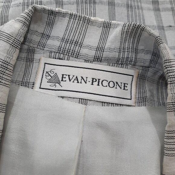 Vtg 80s double breasted plaid blazer - Evan-Picone brand - Picture 8 of 13